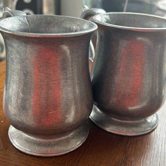 2 Antique Pewter Mugs - Vintage New - Picture 3 of 10